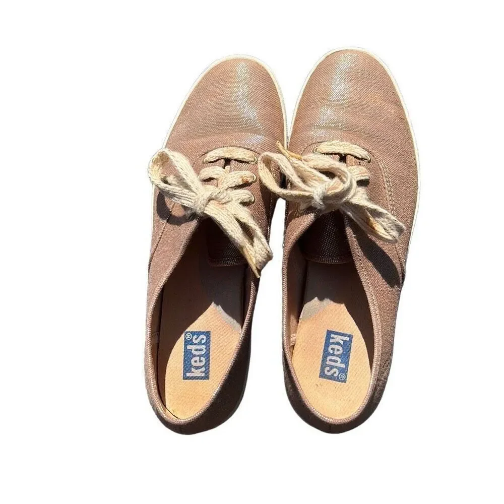 Keds Gold Shimmery Tennis Shoes‎ size 6.5